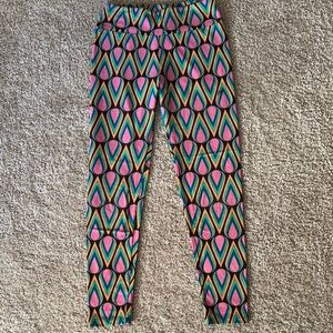 💜 3 for $10 LuLaRoe Woman’s Leggings with Pink and Blue Pattern